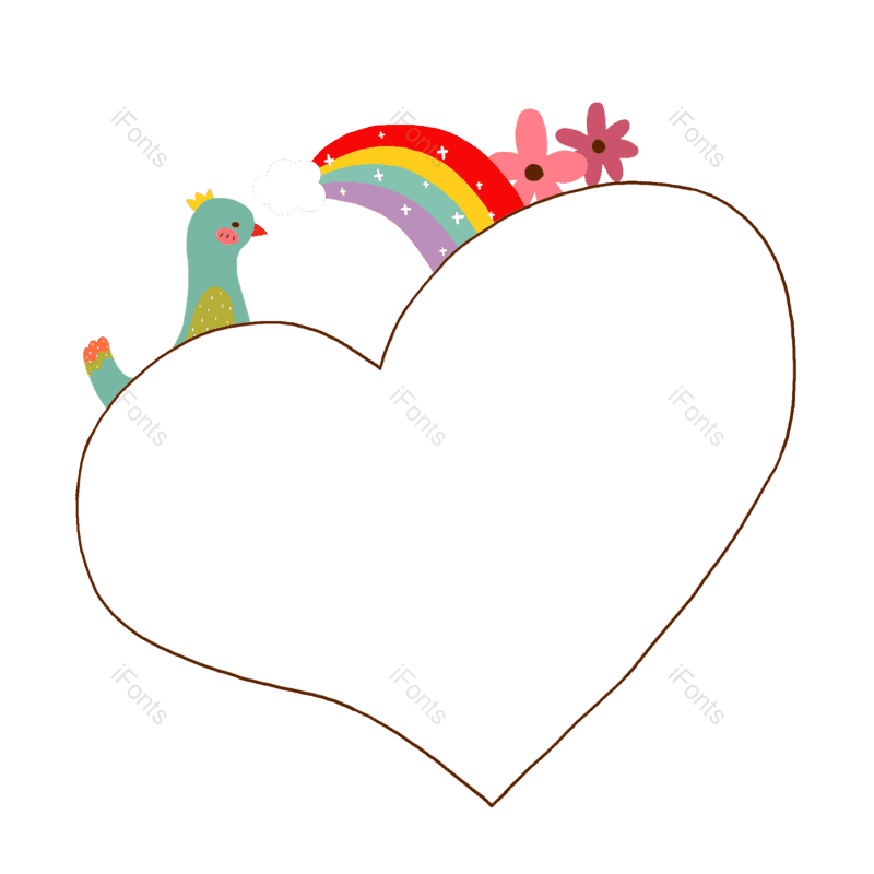 边框图片,彩虹元素,卡通文本框PNG,装饰元素免抠素材